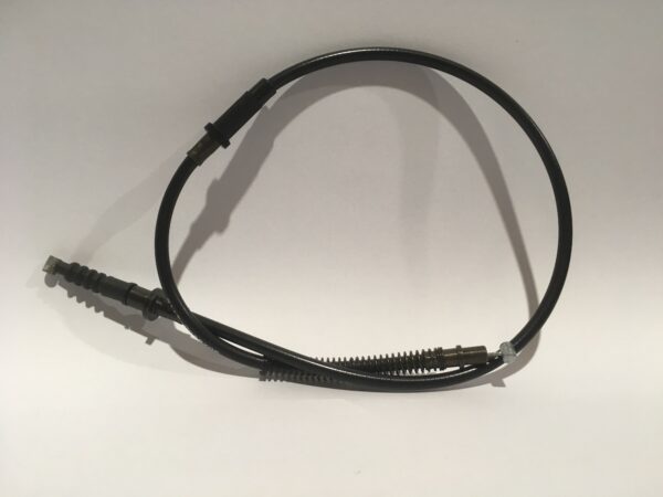 The decompression cable, with an elegant black design and metal connectors at both ends, is carefully coiled and rests sophisticatedly on a neutral background.